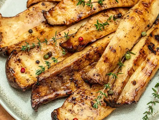 Grilled King Oyster Mushrooms with Chili Oil