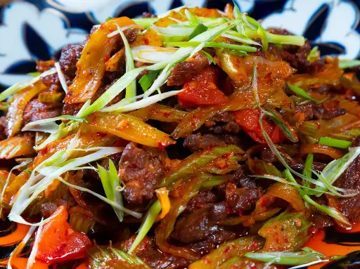 Stir-Fried Beef with Green Chili and Cumin